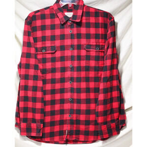Jachs Men's 2XL Red/Black Buffalo Check LS Button-up Flannel Shirt Outdoors Work